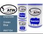Preview: Chevrolet, Ocean Blue, WA7154: 500ml Lackdose + 500ml Klarlack + 250ml Härter - Set, von ATW Autoteile West.